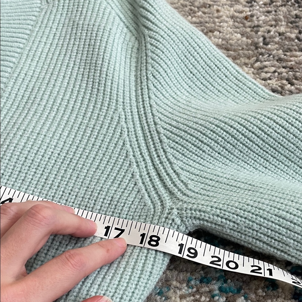 ANN TAYLOR Cardigan knit Long Duster sweater with belt seafoam green - Picture 10 of 16